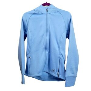 NWT Spyder Zip Up Powder‎ Blue Fleece Lined Jacket Hoodie Women's Size M